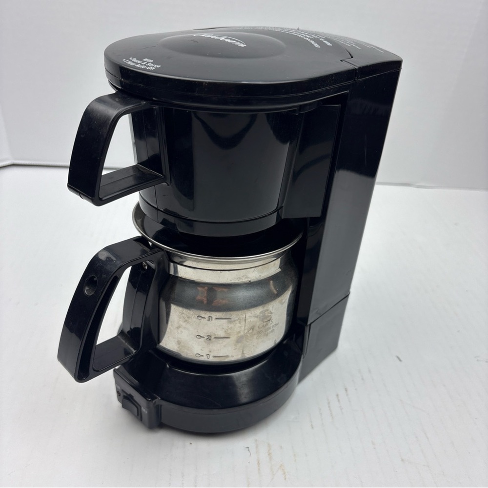 Sunbeam Coffee Maker 3278 4 Cups Metal Pot Small Appliance Countertop Black